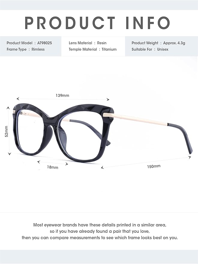 Blue Light Glasses For Woman, Computer Glasses Blue Light Glasses Men Premium Lenses For Daily Screen Use - Work & Gaming.