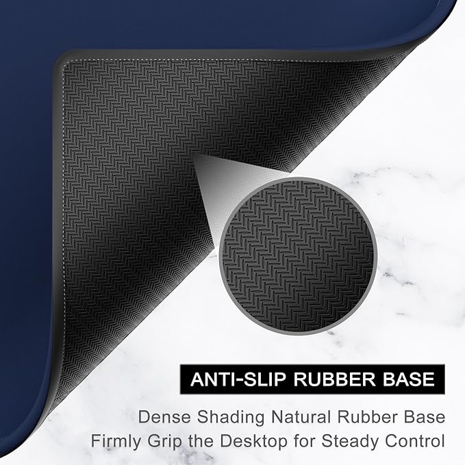 Hsurbtra Mouse Pad, Premium-Textured Square Mousepad 10.2 x 8.3 Inch, Stitched Edge Anti-Slip Waterproof Rubber Pretty Cute Computer Mat for Office Gaming Laptop Women Kids Navy Blue