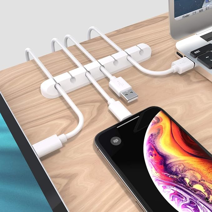 SOULWIT Cable Holder Clips, 3-Pack Cable Management Cord Organizer Clips Silicone Self Adhesive for Desktop USB Charging Cable Nightstand Power Cord Mouse Cable Wire PC Office Home - Image 2