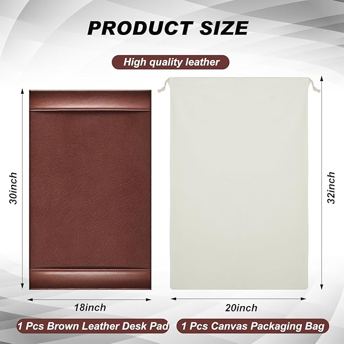 Leather Desk Pad Protector 30" x 18" Leather Desk Blotter with Side Rails Desk Mat for Office Home Workplace Desktop Writing Board Christmas Gifts for Dad Husband(Brown)