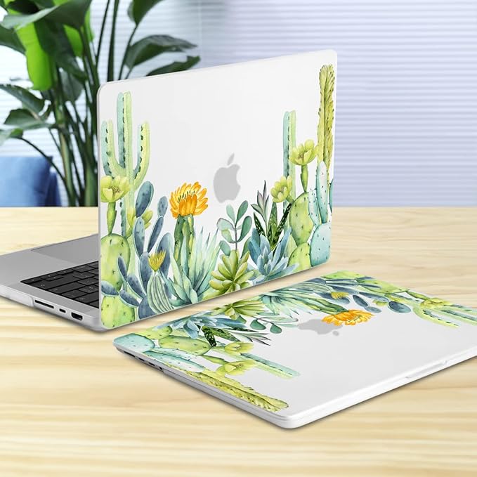 Batianda for MacBook Pro 14 Inch Case 2026-2021 Release M5 M4 M3 M2 M1 Pro/Max, 1.2mm Slim Graphic Hard Shell Cover with Keyboard Cover, Screen Protector 4-in-1 Bundle, Cactus