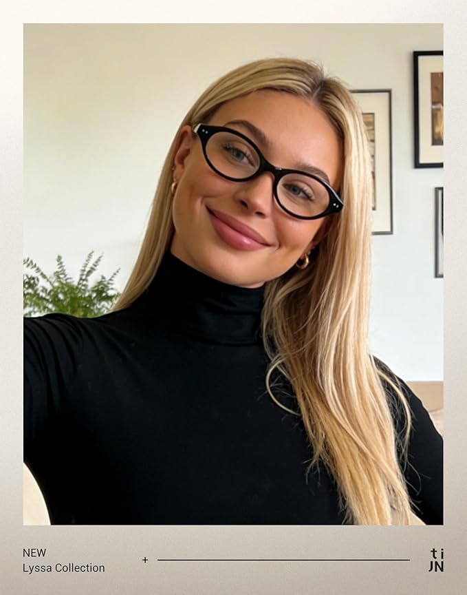 TIJN Blue Light Blocking Glasses Women Men Retro Cat Eye Square Oval Anti Glare Screen Computer Gaming Daily Eyeglasses TR90