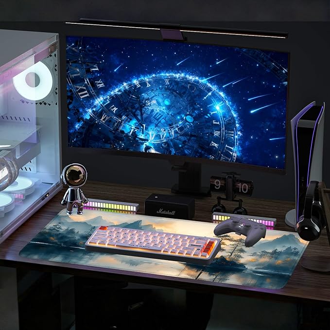 Mouse Pad, Large Anti-Slip with Stitched Edges Desk Mat Desktop Laptop Computer Desk Keyboard Mat,Table Protector Blotter Mat (mountainn, 31.5" x 11.8")