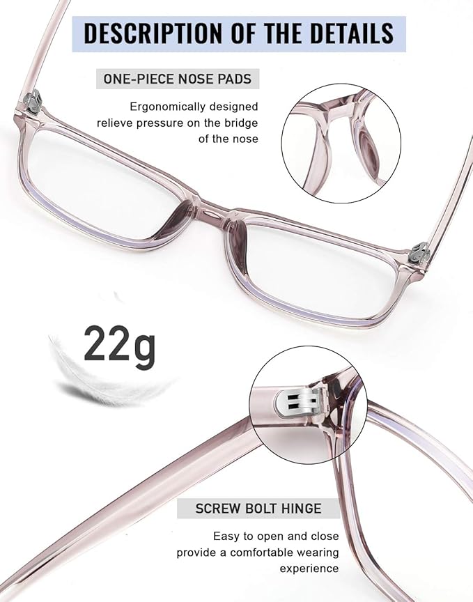 TEAPLMTT Blue Light Blocking Glasses Oversized Square Computer Glasses Anti Blue Light for Women Men