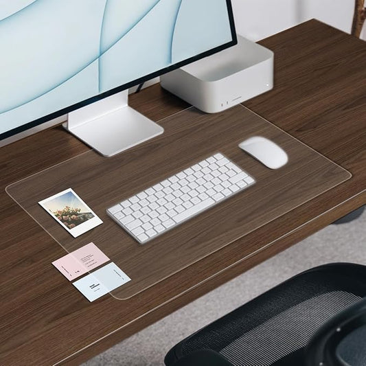 Clear Desk Mat, 23.6 x 13.7 in, Desk Protector for Writing & Working, Anti-Water & Heat Resistant, for Home & Office