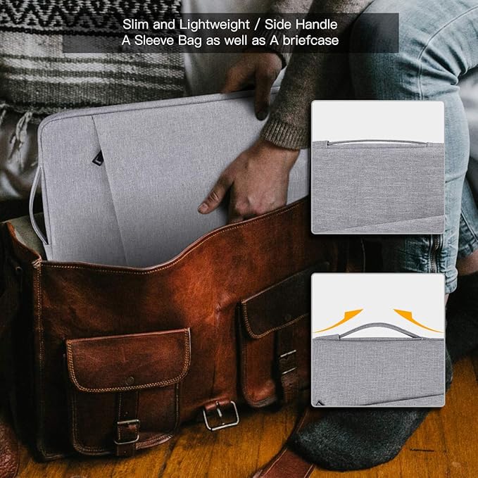 17.3 Inch Laptop Case Bag for HP 17.3 / Envy 17 17t/ Pavilion 17, Acer Nitro 5, Lenovo IdeaPad 3 17, ASUS VivoBook Pro 17 Carrying Protective Case(Light Grey)