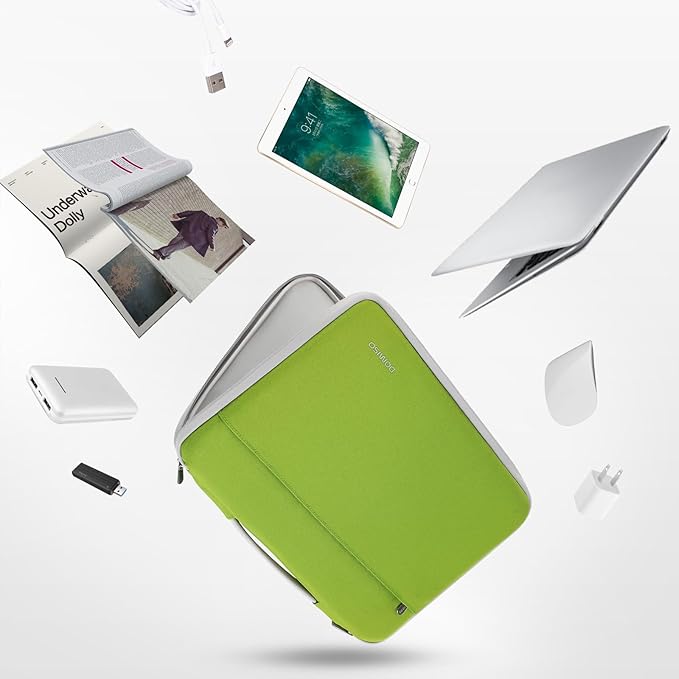 DOMISO 15.6 inch Laptop Case Sleeve Protective Cover Compatible with 16 inch MacBook Pro M4 M3 M2/Pro Max,15.6-16 inch HP Dell ASUS Lenovo Chromebook,Waterproof Computer Cases Bag,Tender Green