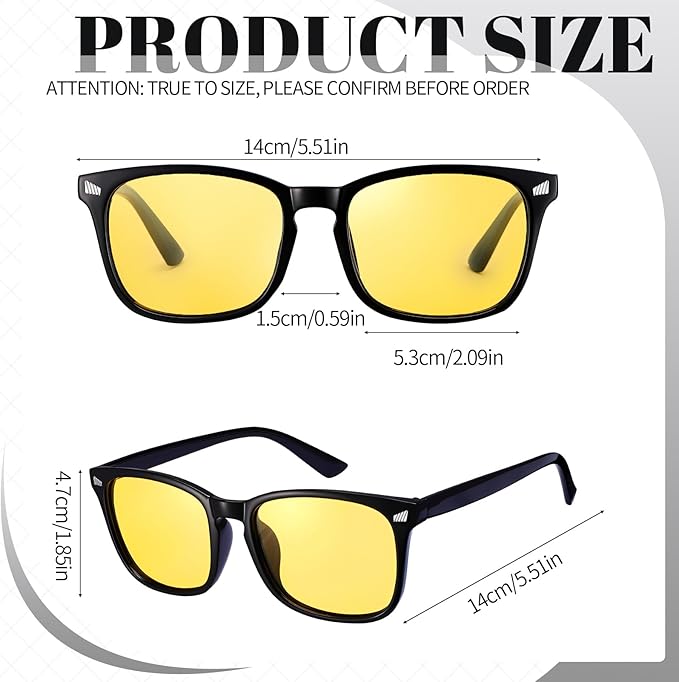 Polarized Sunglasses for Women Men, Night Driving Glasses Anti Glare Yellow Lens UV 400 for Day Night Use