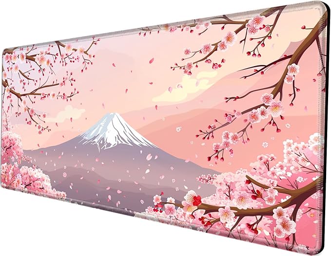 Gaming Mouse Pad 24x48 Desk Mat Large Mousepad Cherry Blossom Desk Pad Giant Full Mouse Mat XXXL Computer Mat for Protector Desktop Wireless