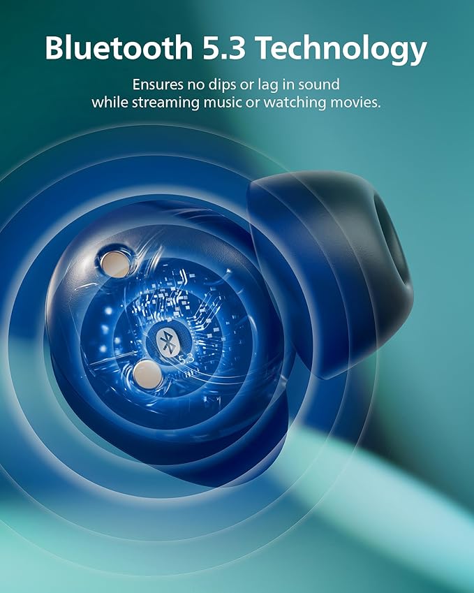 Philips TAT1219 True Wireless Bluetooth Earbuds - 18 Hours Play Time, Dynamic Bass, Clear Calls, IPX4 Water Resistant, Black