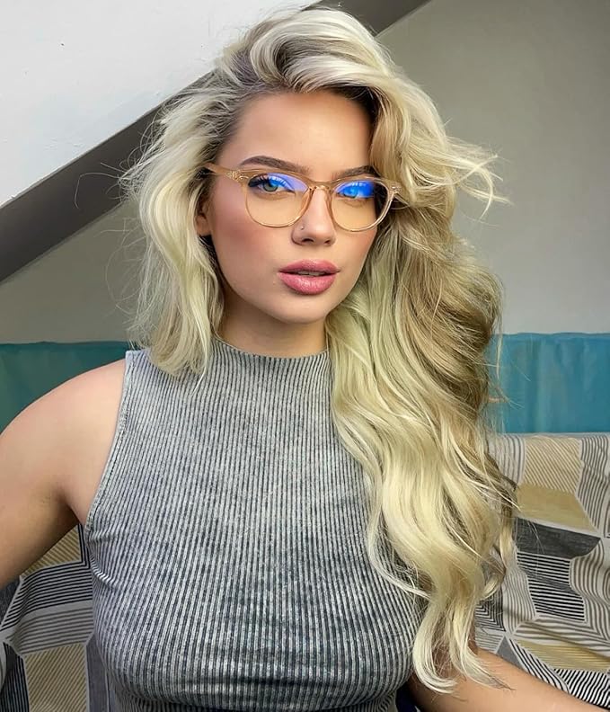 GFUIARA Blue Light Blocking Glasses for Women Men,Fashion Square Blue Blockers Glasses,Computer/TV/Phones/Gaming Glasses
