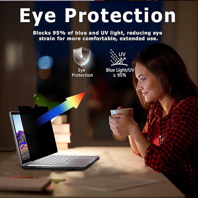 Adeway Privacy Screen Protector for Surface Laptop Go 3-2-1 12.4 Inch, Magnetic Nano, Anti-Spy, Removable, Blue Light & UV Blocking, Anti-Glare