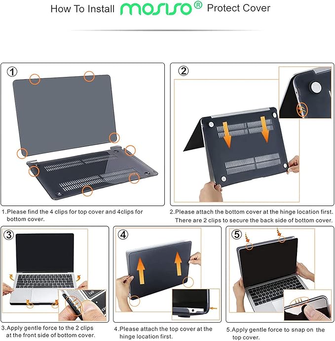 MOSISO Compatible with MacBook Air 13 inch Case M1 Chip 2021-2018 Release A2337 A2179 A1932, Plastic Hard Shell&Keyboard Cover&Screen Film&Storage Bag for MacBook Air 13.3 inch Case, White