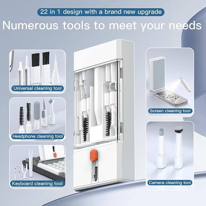 22 in 1 Precision Cleaning Kit ?€? Professional Electronic Cleaning kit Cleaning Tools for Phone, airPods Headset, Keyboards, Cameras, Laptop & More - Image 7