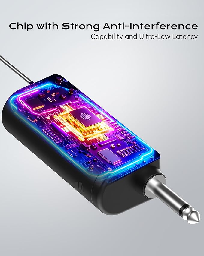 Wireless Microphone, Professional Handheld Dynamic Mic with Rechargeable Receiver, 5-Level Volume Adjustment, Dynamic RGB Lighting, 40-Hour Battery Rechargeable Microphone for Karaoke and Weddings.
