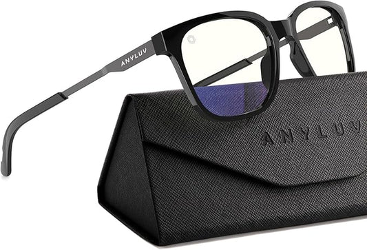 ANYLUV Blue Light Glasses for Men, Lightweight Computer Gaming Glasses, Stylish Anti Eyestrain Blue Light Blocking Men
