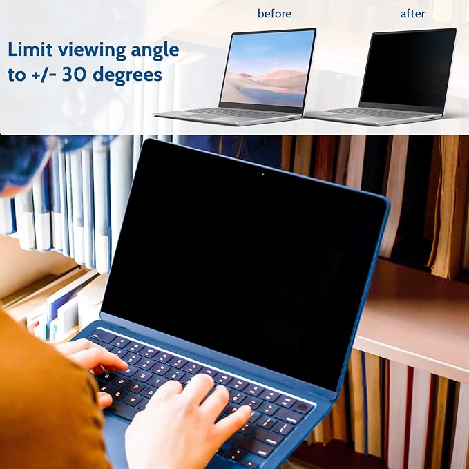 IPROKKO Laptop Privacy Screen 16 Inch, 16:10 Aspect Compatible with HP Dell Lenovo Acer Asus Thinkpad Envy Xps Vivobook, Removable Anti Blue Light Glare Spy Computer Monitor Filter Security Shield
