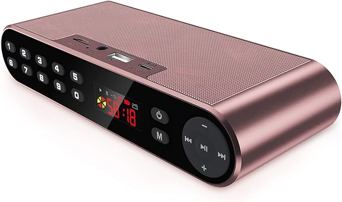 Antimi Bluetooth Speaker,FM Radio Player,MP3 Player Stereo Portable Wireless Speaker Drivers with HD Sound, Built-in Microphone, High Definition Audio and Enhanced Bass(Black) (Pink)