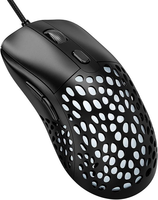 Blade Hawks RGB Gaming Mouse Wired, 60 g Ultra-Lightweight Honeycomb Computer Mice,Gaming Mouse with 6 Function Buttons,7 Backlight,6400 Adjustable DPI for Windows PC & Laptop Gamers