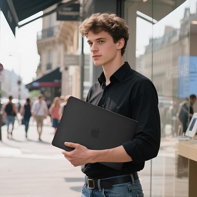 EooCoo Case Compatible with MacBook Pro 14 inch M5 2026-2021 M4 M3 M2 M1 Pro/Max Chip, Matte Grip, Bump-Resistant, Hard Shell Cases with Keyboard Cover, Screen Protector - Space Black