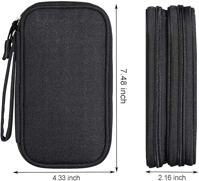 Electronics Accessories Organizer Bag, Portable Tech Gear Phone Accessories Storage Carrying Travel Case Bag for Charger USB Cables SD Memory Cards Earphone Flash Hard Drive – Black