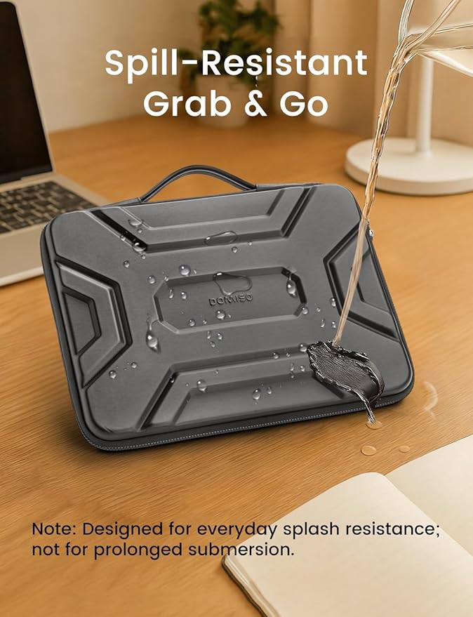 DOMISO 15.6 inch Laptop Sleeve Shoulder Bag Shockproof Computer Bag Waterproof EVA Protective Carrying Case for 16" MacBook Pro/Max M2 M1 2019-2023,15"-16" HP Dell Asus Laptop,Dell XPS 15,Dark Grey