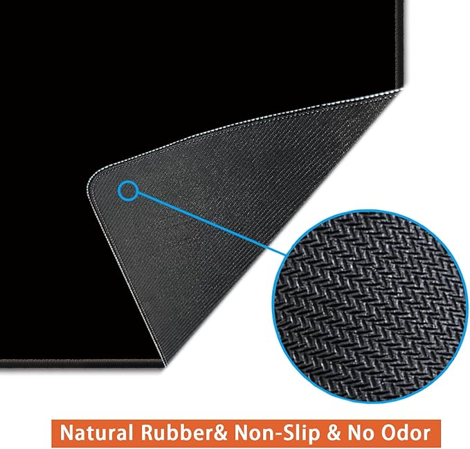 Large Mouse Pad, Non-Slip Desk Blotter, Office Desk Mat, Desk Pad Protector, Laptop Desk Pad, Desk Writing Pad for Office and Home, Black, 31x12 inch