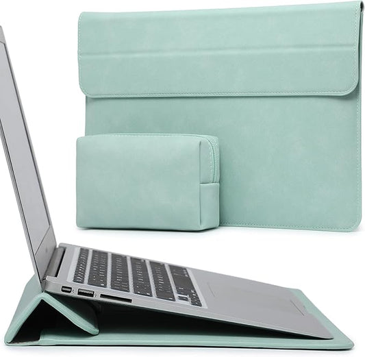 HYZUO 15-16 Inch Laptop Case Bag Sleeve with Stand Feature for MacBook Pro 16 M5/M4/M3/M2/M1 Pro/Max 2026-2019, XPS 15, MacBook Pro 15 2015-2012, Samsung Galaxy Book Flex 15, Mint Green