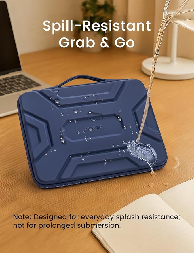 DOMISO 14 inch Laptop Sleeve with Handle, Shockproof & Waterproof EVA Protective Laptop case, Hard Laptop Sleeve for 14" HP Dell Asus Lenovo Laptop, Dark Blue