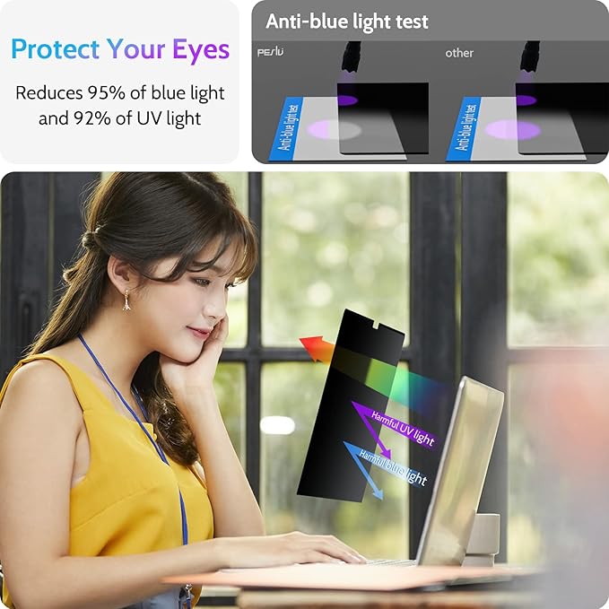 Peslv Magnetic Privacy Screen for MacBook Air 15 Inch (2023-2026, M2 M3 M4 M5) - A2941 A3114 A3241 A3448, 15inch Removable Matte Anti Blue Light Glare Filter for Mac Air 15.3" Laptop Computer