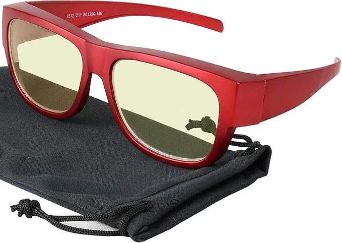 Yogo Vision Fit Over Blue Light Blocking Glasses and Computer Eyewear Wear Over Your Eyeglasses and Readers