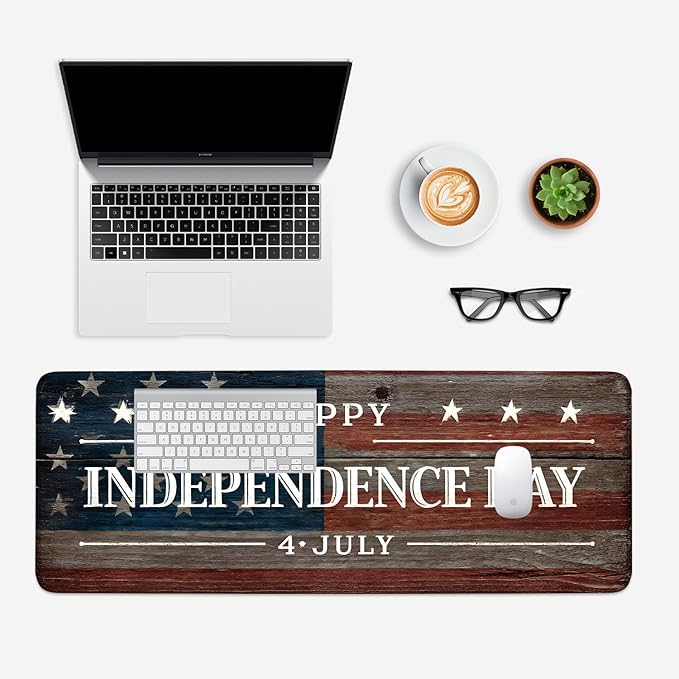 Mouse Pad, Large Anti-Slip with Stitched Edges Desk Mat Desktop Laptop Computer Desk Keyboard Mat,Table Protector Blotter Mat (National Flag, 31.5" x 11.8")