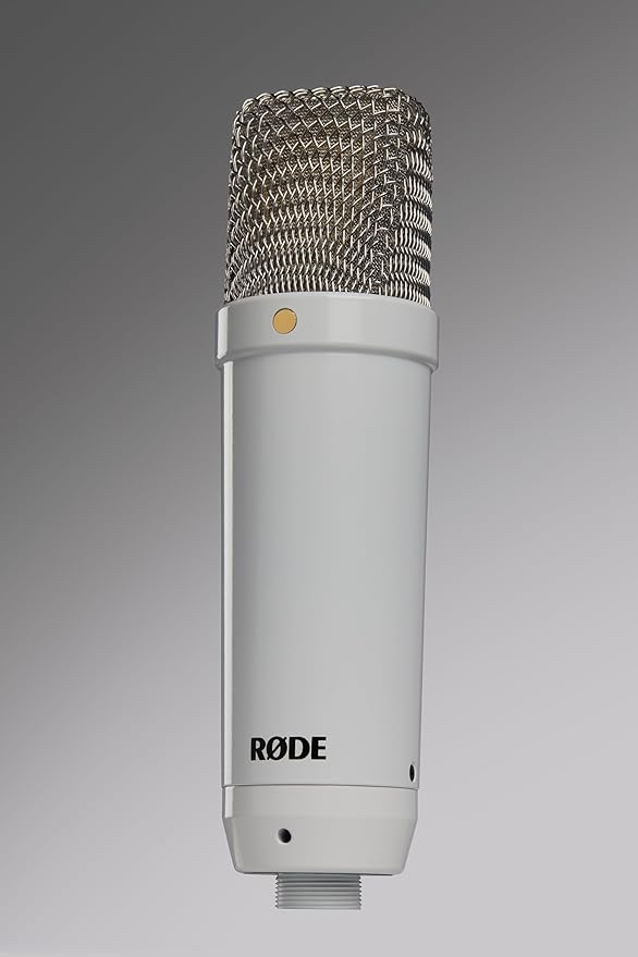 RØDE NT1 Signature Series Large-Diaphragm Condenser Microphone with Shock Mount, Pop Filter and XLR Cable for Music Production, Vocal Recording, Streaming and Podcasting (White)