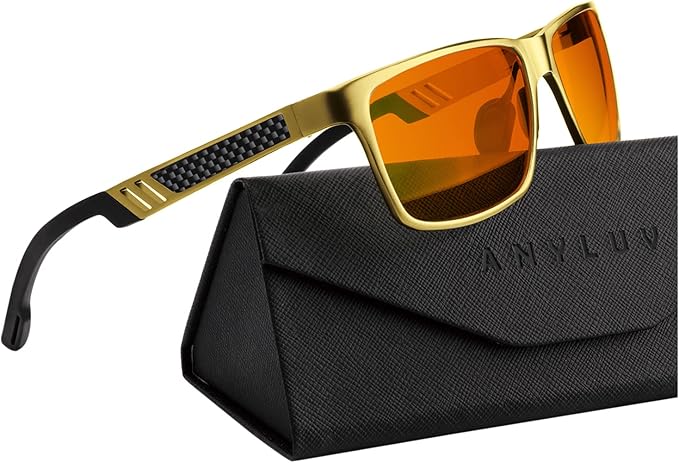 ANYLUV Blue Light Blocking Glasses Men Computer Gaming Glasses Lightweight Al-Mg Metal Anti Eyestrain Eye Protection