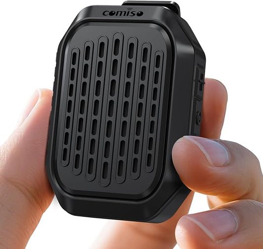comiso Wearable Bluetooth Speaker, IPX7 Waterproof, Clip-On Portable Wireless Speaker, 10H Playtime, Built-in Mic for Hands-Free Calls, Running, Cycling, Outdoor (Black)