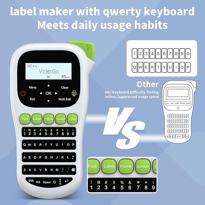 H1100 Label Maker, Labeler Machine with 4 Tapes 12mm Laminated, Backlit Handheld Labeling Maker, Portable Label Printer for Home, Waterproof Removable Freezer Food-Labels for Jars/Containers/Bottle