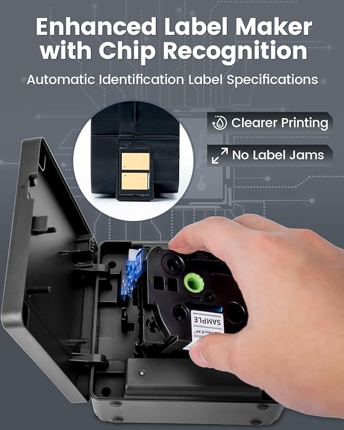 1 Inch Label Maker, Bluetooth Label Maker Machine with-Tape, Portable Wireless Label Printer Rechargeable for Home Office Small Business Crafting, Prints Up to 24mm (1”) Wide-Labels, P780BT