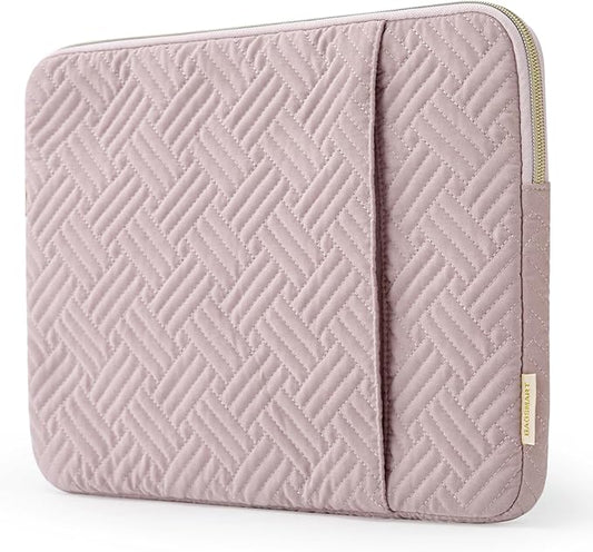 BAGSMART Laptop Sleeve Bag Compatible with MacBook Air/Pro, 13-13.3 inch Notebook, Compatible with MacBook Pro 14 Inch, MacBook Air M2 Sleeve 13 Inch, Repellent Protective Case with Pocket, Pink