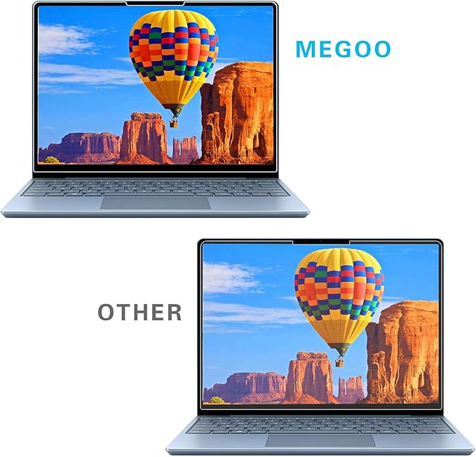 Megoo ArmorShield Tempered Glass Screen Protector for Microsoft Surface Laptop Go 3/2/1 12.4 Inch, 9H Hardness, Scratch Resistant, Responsive Touch, Easy Installation