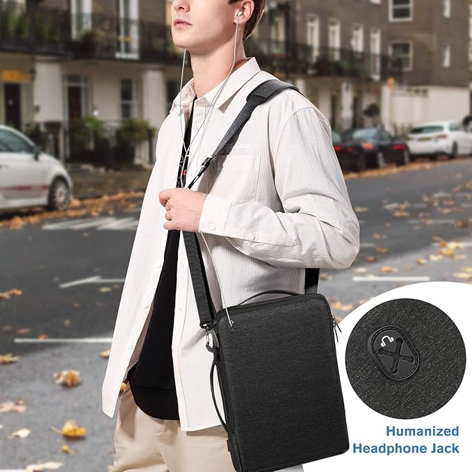 FINPAC Laptop Shoulder Bag for MacBook Neo A18 Pro, 13.6-inch MacBook Air 2026-2022 M5/M4/M3/M2/M1, MacBook Carrying Case 13.3" 13.6" 14.2", 13.5" Surface Laptop, HP, Dell, Acer Chromebook, Black