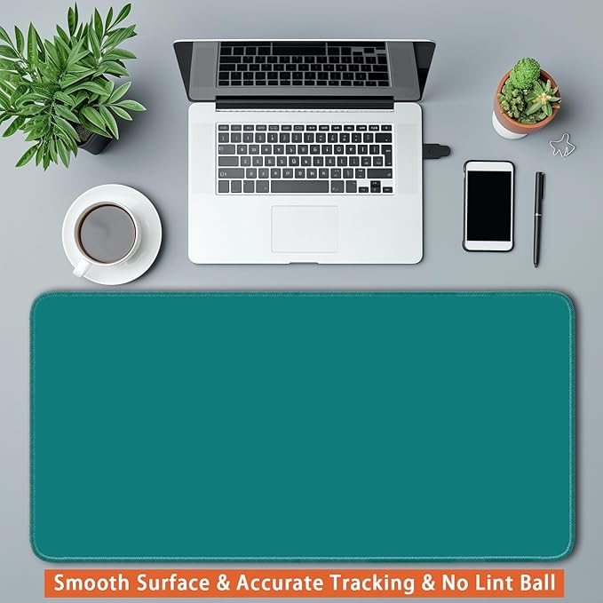 Large Mouse Pad, Non-Slip Desk Blotter, Office Desk Mat, 24x12 inch, Teal