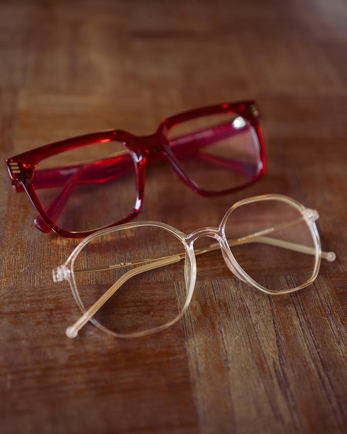 VISOONE Rectangle TR90 Blue Light Blocking Glasses Computer Eyewear with Preppy Look for Women and Men Cougar