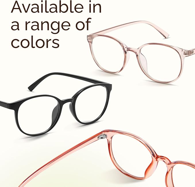miyya Blue Light Blocking Glasses Women, Fashion Round Transparent Anti Blue Light Glasses with Anti Eyestrain & UV Glare