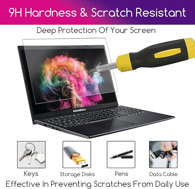 16" Tempered Glass Laptop Screen Protector for 16-inch 16:10 Aspect Ratio Screen HP/Dell/Lenovo/Asus/Acer/Samsung/Sony/MSI/LG/jumper/Razer Blade 16 inch Laptop.9H Hardness, Anti Scratch, Bubble Free