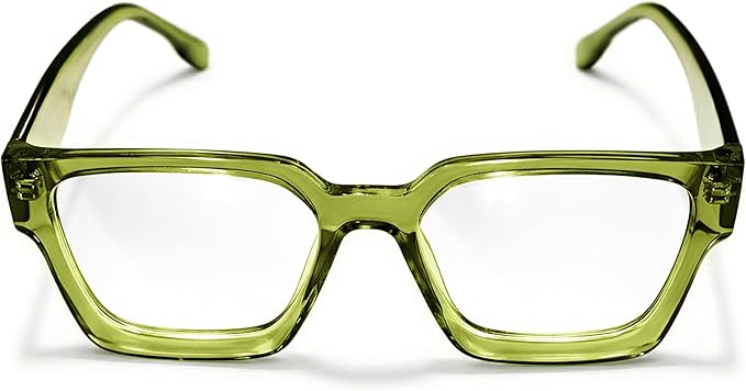livho Oversized Eyewear Frame for Woman and Men - Rectangle Fashion Glasses for Computer, Chic Preppy Frame