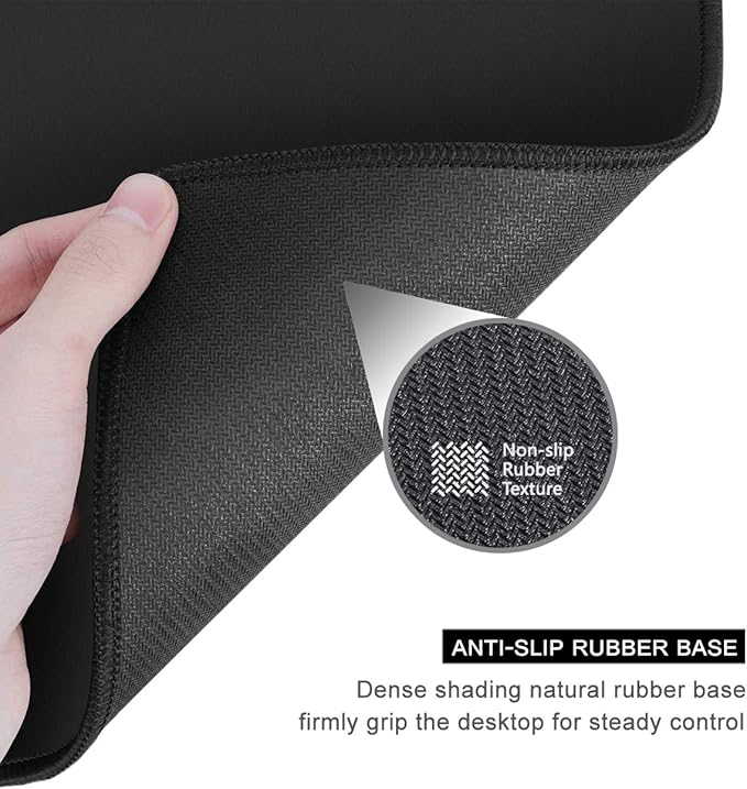 Auhoahsil Desk Mat, Ultra Large Mouse Pad, XXL Gaming Mousepad, Pretty Desk Pad, Big Extended Full Size Desktop Desk Matt for Keyboard, Laptop & Computer, 35.5 x 15.7 in, Black Marble