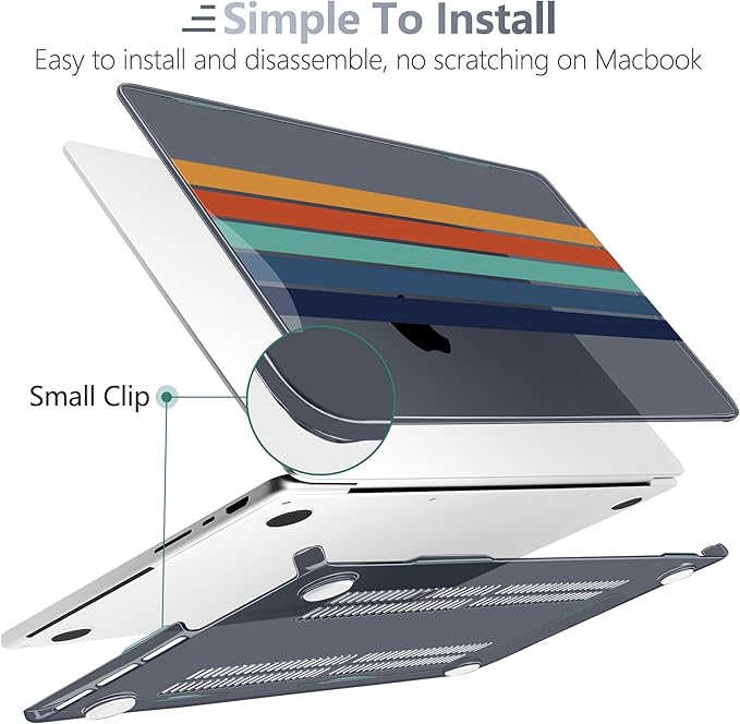 Batianda for MacBook Pro 14 Inch Case 2026-2021 Release M5 M4 M3 M2 M1 Pro/Max, 1.2mm Slim Graphic Hard Shell Cover with Keyboard Cover, Screen Protector 4-in-1 Bundle, Black Stripes