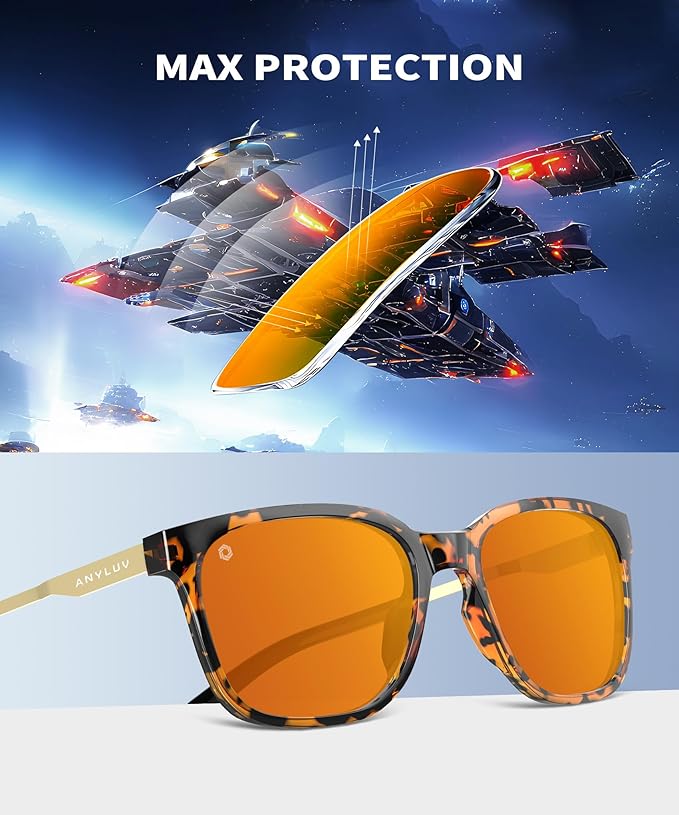 ANYLUV Blue Light Glasses for Men, Lightweight Computer Gaming Glasses, Stylish Anti Eyestrain Blue Light Blocking Men