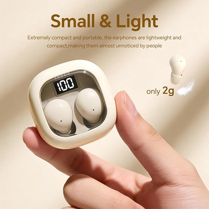 Ear Buds Invisible Mini Earbuds Wireless Bluetooth, Smallest Low Profile Micro Tiny Discreet Hidden Earbuds for Work, Small Headphones, Sleep Wireless Earphone IPX5 Waterproof for Small Ear Canals