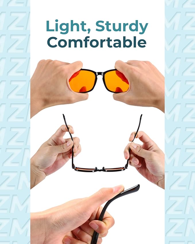 Sleep ZM Blue Light Blocking & Light Sensitivity Glasses - 8 Lens Types for Comfort, Relaxation, Sleep & Relief - 50+ Styles